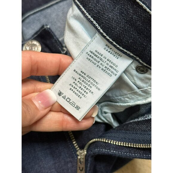 True Religion Halle Women's 29" Super Skinny Mid-Rise Crop Rolled Jeans Lonestar - Picture 15 of 16